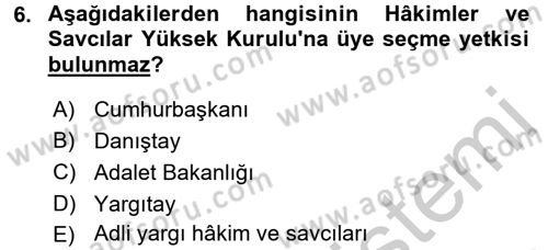 İdari Yargı Dersi 2016 - 2017 Yılı (Vize) Ara Sınav Soruları 6. Soru