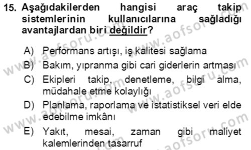 Acil Çağrı Yönetimi Dersi 2018 - 2019 Yılı (Final) Dönem Sonu Sınav Soruları 15. Soru
