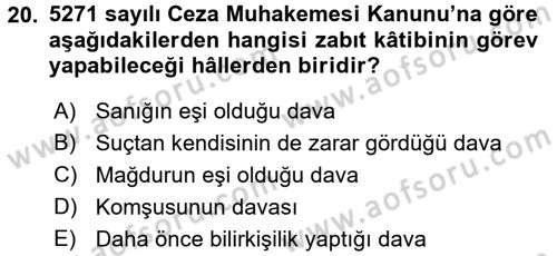 Adalet Meslek Etiği Dersi 2017 - 2018 Yılı 3 Ders Sınav Soruları 20. Soru