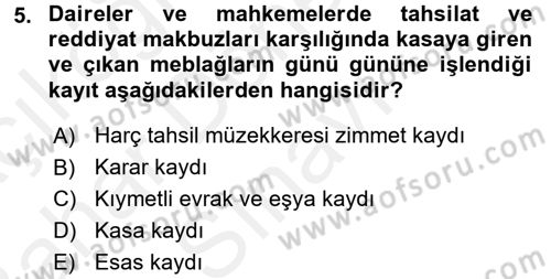 Kalem Mevzuatı Dersi 2017 - 2018 Yılı (Final) Dönem Sonu Sınav Soruları 5. Soru