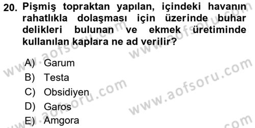 Gastronomi Tarihi Dersi 2015 - 2016 Yılı (Vize) Ara Sınav Soruları 20. Soru
