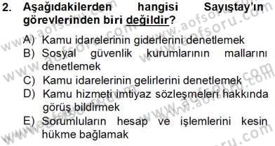 İdari Yargı Dersi 2013 - 2014 Yılı Tek Ders Sınav Soruları 2. Soru