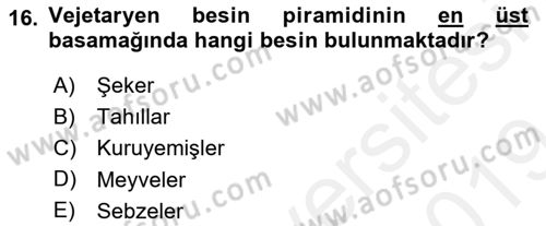 Menü Yönetimi Dersi 2018 - 2019 Yılı (Final) Dönem Sonu Sınav Soruları 16. Soru