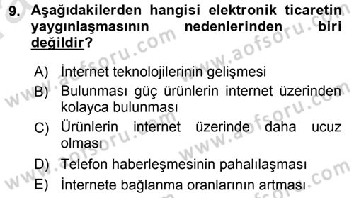 Büro Teknolojileri Dersi 2019 - 2020 Yılı (Vize) Ara Sınav Soruları 9. Soru