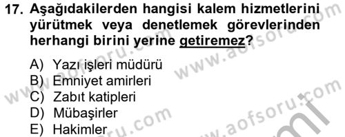 Kalem Mevzuatı Dersi 2012 - 2013 Yılı (Final) Dönem Sonu Sınav Soruları 17. Soru