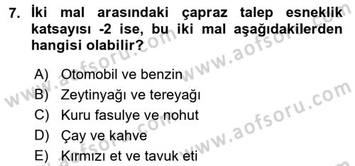 Afet Ekonomisi Ve Sigortacılığı Dersi 2018 - 2019 Yılı (Vize) Ara Sınav Soruları 7. Soru