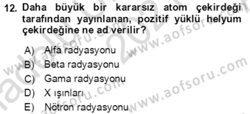 Kbrn Savunma Ve Güvenlik Dersi 2021 - 2022 Yılı (Vize) Ara Sınav Soruları 12. Soru