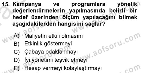 Acil Durum ve Afet Farkındalık Eğitimi Dersi 2021 - 2022 Yılı (Vize) Ara Sınav Soruları 15. Soru