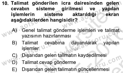Ulusal Yargı Ağı Projesi 2 Dersi 2015 - 2016 Yılı (Final) Dönem Sonu Sınav Soruları 10. Soru