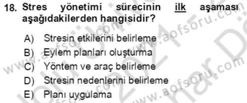 Acil Çağrı Yönetimi Dersi 2021 - 2022 Yılı (Vize) Ara Sınav Soruları 18. Soru
