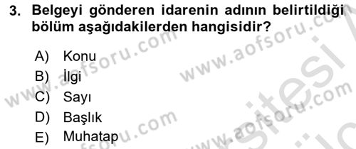 Hukuk Dili Ve Adli Yazışmalar Dersi 2018 - 2019 Yılı 3 Ders Sınav Soruları 3. Soru