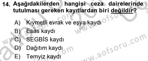 Kalem Mevzuatı Dersi 2016 - 2017 Yılı 3 Ders Sınav Soruları 14. Soru