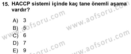 Gastronomi Ve Sürdürülebilirlik Dersi 2022 - 2023 Yılı Yaz Okulu Sınav Soruları 15. Soru