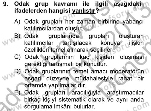 Uluslararası İlişkilerde Araştırma Yöntemleri Dersi 2012 - 2013 Yılı (Final) Dönem Sonu Sınav Soruları 9. Soru