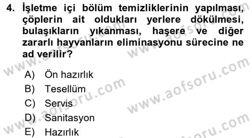 Menü Yönetimi Dersi 2017 - 2018 Yılı (Final) Dönem Sonu Sınav Soruları 4. Soru