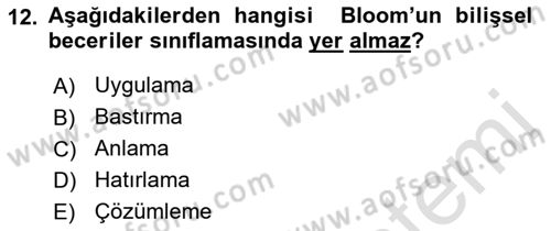 Acil Durum ve Afet Farkındalık Eğitimi Dersi 2019 - 2020 Yılı (Final) Dönem Sonu Sınav Soruları 12. Soru