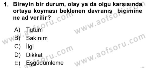 Acil Durum ve Afet Farkındalık Eğitimi Dersi 2021 - 2022 Yılı (Vize) Ara Sınav Soruları 1. Soru