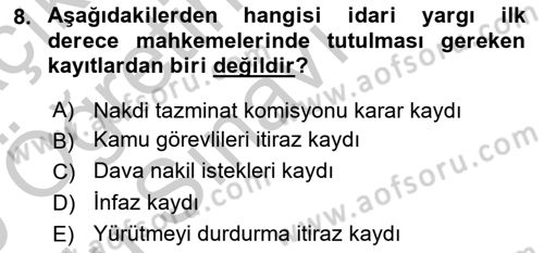 Kalem Mevzuatı Dersi 2018 - 2019 Yılı Yaz Okulu Sınav Soruları 8. Soru