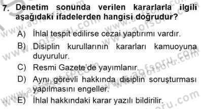 Adalet Meslek Etiği Dersi 2015 - 2016 Yılı (Final) Dönem Sonu Sınav Soruları 7. Soru