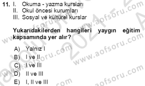 Göç Ve Göçmen Sorunları Dersi 2021 - 2022 Yılı (Vize) Ara Sınav Soruları 11. Soru