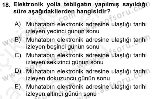 Hukuk Dili Ve Adli Yazışmalar Dersi 2018 - 2019 Yılı (Final) Dönem Sonu Sınav Soruları 18. Soru
