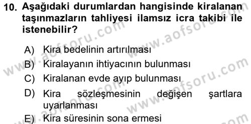 Hukuk Dili Ve Adli Yazışmalar Dersi 2016 - 2017 Yılı (Final) Dönem Sonu Sınav Soruları 10. Soru