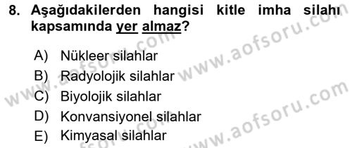 Kbrn Savunma Ve Güvenlik Dersi 2022 - 2023 Yılı Yaz Okulu Sınav Soruları 8. Soru