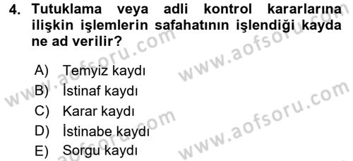 Kalem Mevzuatı Dersi 2016 - 2017 Yılı (Final) Dönem Sonu Sınav Soruları 4. Soru