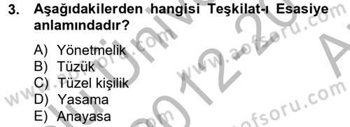 Hukuk Dili Ve Adli Yazışmalar Dersi 2012 - 2013 Yılı (Vize) Ara Sınav Soruları 3. Soru