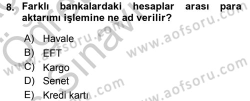Büro Teknolojileri Dersi 2016 - 2017 Yılı 3 Ders Sınav Soruları 8. Soru