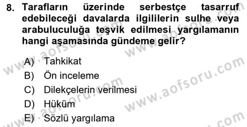 Hukuk Dili Ve Adli Yazışmalar Dersi 2021 - 2022 Yılı (Final) Dönem Sonu Sınav Soruları 8. Soru