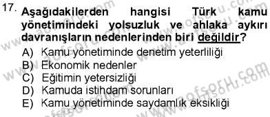 Adalet Meslek Etiği Dersi 2012 - 2013 Yılı (Vize) Ara Sınav Soruları 17. Soru