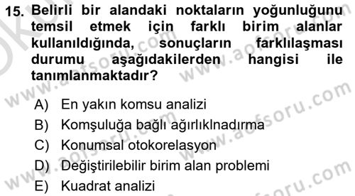 Veri Analizi Ve Değerlendirme Dersi 2023 - 2024 Yılı Yaz Okulu Sınav Soruları 15. Soru