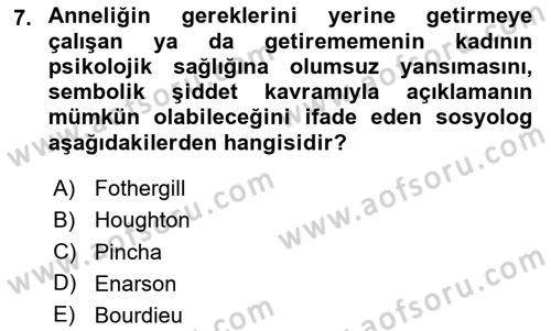 Afet Psikolojisi ve Sosyolojisi Dersi 2023 - 2024 Yılı (Final) Dönem Sonu Sınav Soruları 7. Soru