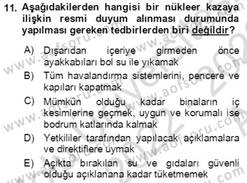 Kbrn Savunma Ve Güvenlik Dersi 2022 - 2023 Yılı (Vize) Ara Sınav Soruları 11. Soru