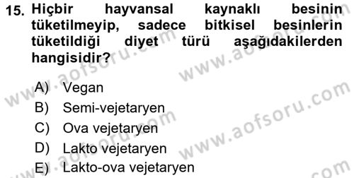 Menü Yönetimi Dersi 2016 - 2017 Yılı 3 Ders Sınav Soruları 15. Soru