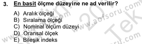 Uluslararası İlişkilerde Araştırma Yöntemleri Dersi 2014 - 2015 Yılı Tek Ders Sınav Soruları 3. Soru