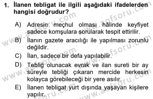 Hukuk Dili Ve Adli Yazışmalar Dersi 2017 - 2018 Yılı 3 Ders Sınav Soruları 1. Soru