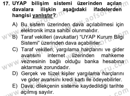 Kalem Mevzuatı Dersi 2014 - 2015 Yılı (Vize) Ara Sınav Soruları 17. Soru