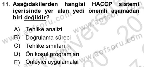 Gastronomi Ve Sürdürülebilirlik Dersi 2020 - 2021 Yılı Yaz Okulu Sınav Soruları 11. Soru