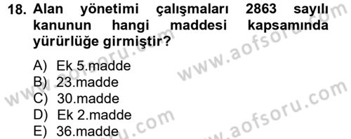 Arkeolojik Alan Yönetimi Dersi 2014 - 2015 Yılı (Vize) Ara Sınav Soruları 18. Soru