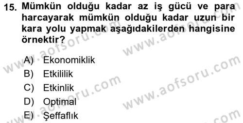 Afet Sosyolojisi Dersi 2017 - 2018 Yılı (Final) Dönem Sonu Sınav Soruları 15. Soru