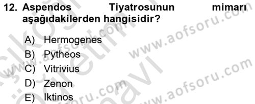 Arkeolojik Alan Yönetimi Dersi 2023 - 2024 Yılı Yaz Okulu Sınav Soruları 12. Soru