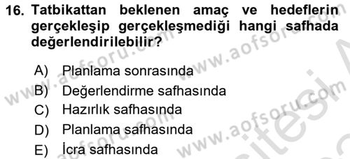 Acil Durum ve Afetlerde Ulaştırma Yönetimi ve Uygulamaları Dersi 2023 - 2024 Yılı (Final) Dönem Sonu Sınav Soruları 16. Soru