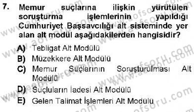 Ulusal Yargı Ağı Projesi 1 Dersi 2012 - 2013 Yılı (Final) Dönem Sonu Sınav Soruları 7. Soru