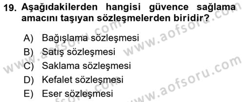 Hukuk Dili Ve Adli Yazışmalar Dersi 2018 - 2019 Yılı 3 Ders Sınav Soruları 19. Soru