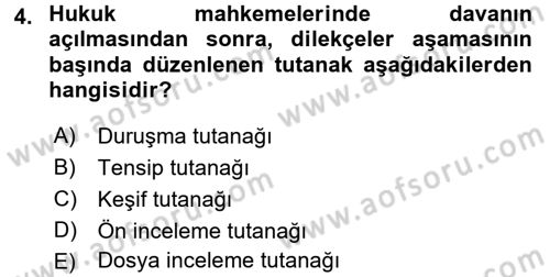 Hukuk Dili Ve Adli Yazışmalar Dersi 2015 - 2016 Yılı (Final) Dönem Sonu Sınav Soruları 4. Soru