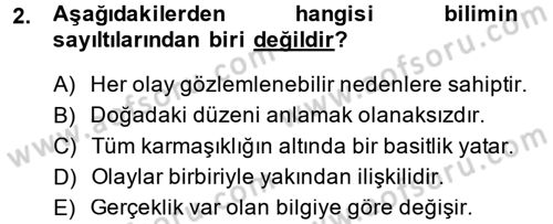 Sosyal Bilimlerde Araştırma Yöntemleri Dersi 2014 - 2015 Yılı (Vize) Ara Sınav Soruları 2. Soru