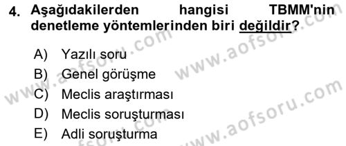 İdari Yargı Dersi 2023 - 2024 Yılı (Vize) Ara Sınav Soruları 4. Soru