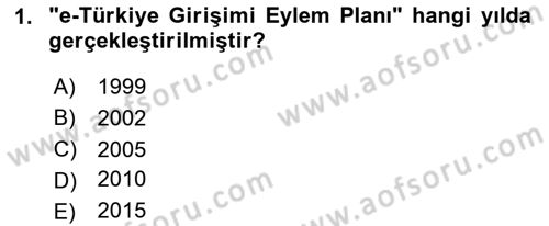 Mesleki Bilgisayar Ve Uyap Dersi 2023 - 2024 Yılı Yaz Okulu Sınav Soruları 1. Soru